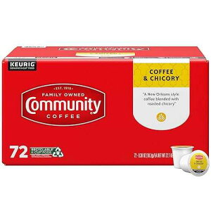 Community Coffee Coffee & Chicory 72 Count Coffee Pods, Medium-Dark Roast, Compatible with Keurig 2.0 K Cup Brewers, 72 Count (Pack of 1)