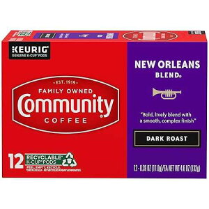 Community Coffee New Orleans Blend 12 Count Coffee Pods, Special Dark Roast, Compatible with Keurig 2.0 K-Cup Brewers, 12 Count (Pack of 1)