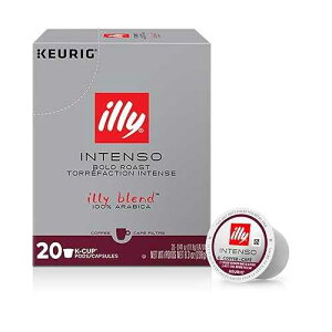 Illy Coffee K Cups - Pods For Keurig Machines - Intenso Dark Roast - Notes of Cocoa & Dried Fruit - Bold, Flavorful & Full-Bodied Flavor - No Preservatives - 20 Count Illy Coffee K Cups - Pods For Keurig Machines
