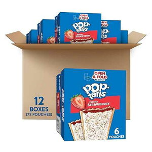 Pop-Tarts Toaster Pastries, Frosted Strawberry, 22oz (72 Count)