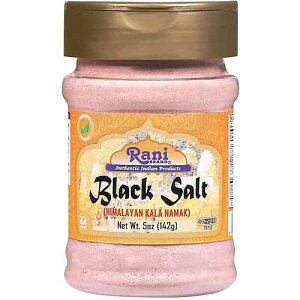Rani Black Salt Powder (Kala Namak) Mineral 5oz (142g) PET Jar ~ Unrefined, Pure and Natural / Vegan / Gluten Friendly / NON-GMO / Kosher / Indian Origin / Perfect for Tofu Scramble Rani Brand Authentic Indian Pr