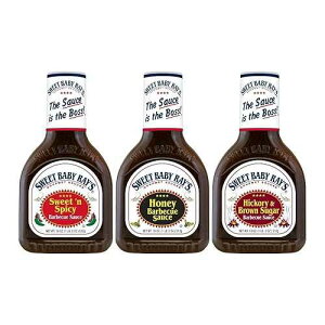Sweet Baby Ray's Variety BBQ Sauce Set - Honey, Hickory, and Sweet 'n Spicy - 18 Oz Bottles, Pack of 3 for Flavorful Grilling and Culinary Adventures Galore (Variety Pack)