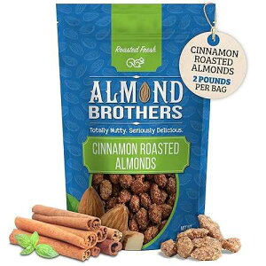 Almond Brothers Roasted Almonds - 2 lb Bag - Hand Crafted Cinnamon Glazed Roasted Almonds, Gluten-Free, Non-GMO
