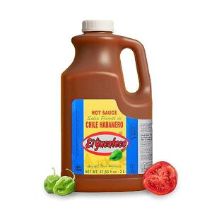 El Yucateco Red Habanero Hot Sauce - 68 oz. - Half Gallon / Authentic Mexican Hot Sauce / Bold, Spicy & Flavorful / Professional Foodservice Bottle