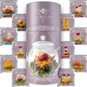 Teabloom Fruit Blooming Teas - 12 Unique Flower Varieties of Tea in 12 Delicious Fruit Flavors - Each Flowering Tea Ball Steeps Up to 3 Times Teabloom Fruit Blooming Teas 12 Unique Flower Varieties of Tea in 12 Delici