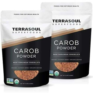 Terrasoul Superfoods Organic Carob Powder, 2 Lbs (2 Pack) - Cocoa Powder Alternative / High in Fiber