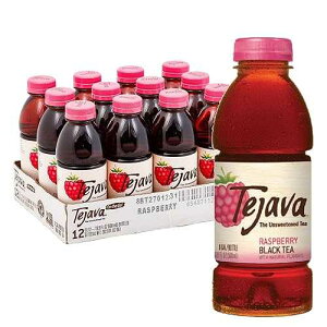Tejava Unsweetened Raspberry Black Iced Tea, 16.9oz PET Bottles, Award Winning, Non-GMO-Verified, from Rainforest Alliance-Certified farms (12 Pack)
