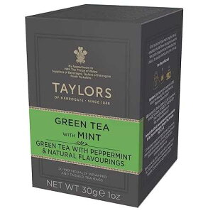 Taylors of Harrogate Green Tea with Mint, Individually Wrapped Bags, 20 Count (Pack of 6), Refreshing, Light & Lively, Caffeinated, Enjoy Hot or Iced, 120 Teabags Total