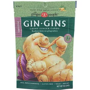 GIN GINS Original Ginger Chews by The Ginger People - Individually Wrapped Healthy Candy - 3 oz Bag - Pack of 24 GIN GINS Original Ginger Chews by The Ginger People Individually Wrapped Healthy Candy 3 oz Bag Pack of