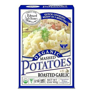 Edward & Sons Organic Roasted Garlic Mashed Potatoes - Instant Mashed Potatoes, Instant Potatoes, Organic Potato Flakes, Vegan - 3.5 Oz (Pack of 6)