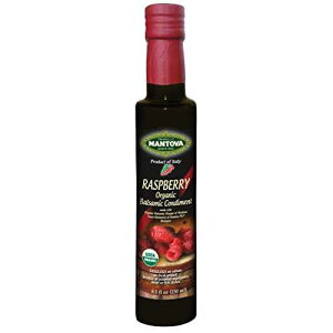 Mantova Organic Raspberry Balsamic Vinegar of Modena - Premium, Sweet, and Tangy Flavor for Elevating Salad Dressings, Pasta Salads, Desserts Like Ice Cream, and Craft Cocktails - Authentic Italian Quality, 8.5 oz (P