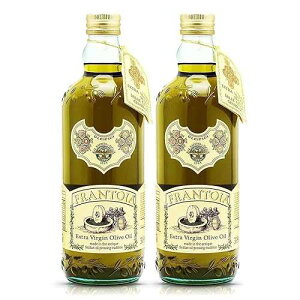 Frantoia Extra Virgin Olive Oil, 33.8 fl oz (1 Liter) - Award-Winning Sicilian EVOO Made from Biancolilla, Nocellara del Belice & Cerasuola Olives - Cold-Pressed within 24 Hours for Fresh, Fruity Flavor [Pack of 2