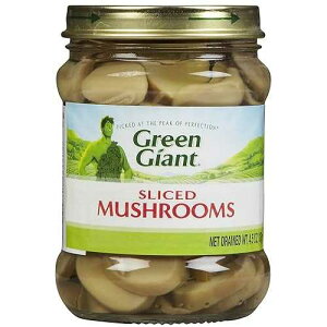 Green Giant Sliced Mushroom Vegetable, 4.5 Ounce Glass Jar -- 12 per case.