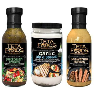 Teta Foods Assorted Selection of Middle Eastern Dressings and Marinades (Fattoush Garlic Shawarma)
