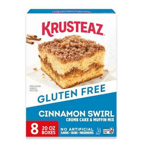 Krusteaz Gluten Free Cinnamon Swirl Crumb Cake & Muffin Mix, 20 oz Boxes (Pack of 8)