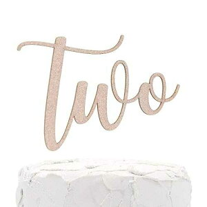 NANASUKO 2nd Birthday Cake Topper - Two - Double Sided Rose Gold Glitter - Premium Quality Made in USA