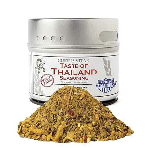 Taste of Thailand Seasoning / Non GMO Verified / Magnetic Tin / Spice Blend / 1.4oz / Crafted in Small Batches by Gustus Vitae / #28