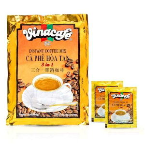 Vinacafe Instant Coffee Packets 3 in 1 Authentic Vietnamese Taste, Balanced Medium Roast Coffee Mix for Quick Preparation at Home, Office or Travel, Single Serve Sachets (Pack of 2 / 20 Sachets Per Bag)