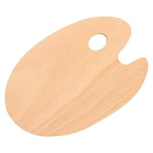 U.S. Art Supply 8 x 12 Large Wooden Oval-Shaped Artist Painting Palette with Thumb Hole - Wood Paint Color Mixing Tray - Easy Clean, Mix Acrylic, Oil, Watercolor - Art Students