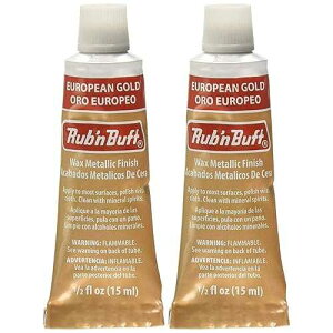 AMACO - Rub 'n Buff Wax Metallic Finish, (European Gold), (0.5-Fluid Ounce) (2-Pack)