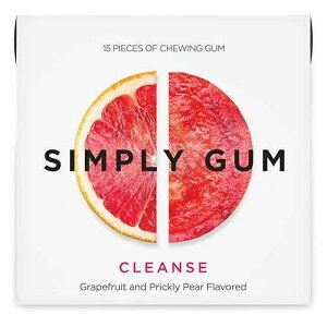 SIMPLY Gum Cleanse (Grapefruit and Prickly Pear), Plastic-Free Natural Chewing Gum, Pack of One (15 Pieces Total) / Vegan, Kosher, Non GMO, Aspartame Free and Sorbitol Free
