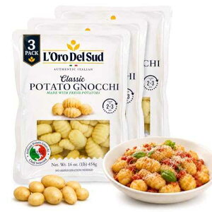L'Oro Del Sud Classic Potato Gnocchi, 1.1 lb Pack of 3 - Authentic Italian Gnocchi Pasta Made with Fresh Potatoes, Non-GMO, Shelf-Stable, Product of Italy Mariella L Oro Del Sud Classic Potato Gnocchi, 1.1 lb Pack