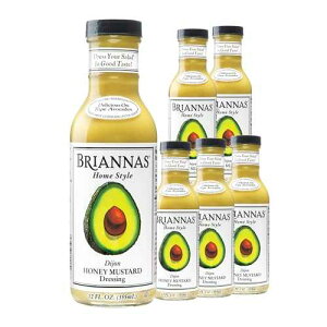 BRIANNAS - Home Style Dijon Honey Mustard Dressing - Fine Salad Dressing made with Premium Ingredients - Gluten Free & Kosher Dressing - 12 oz. Bottles - 6 Pack