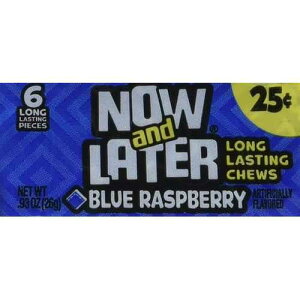 Now & Later Original Taffy Chews Candy, Blue Raspberry, 0.91 Ounce (Pack of 24) Now and Later Now & Later Original Taffy Chews Candy, Blue Raspberry, 0.91 Ounce (Pack of 24)