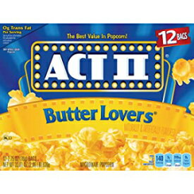 ACT II バターラバーズポップコーン、2.75オンス (12個) ACT II Butter Lovers Popcorn, 2.75 Ounce (12 Count)