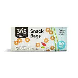 365 by Whole Foods Market, Snack Size Storage Bags, Double Zipper, 50 Count