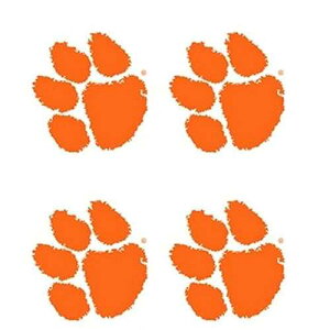 Clemson University Tigers - Waterless Peel & Stick Temporary Spirit Tattoos - 4-Piece - Orange Tiger Paw Print Logo FAN-A-PEEL Clemson University Tigers Waterless Peel & Stick Temporary Spirit Tattoos 4-Piece Orange Tiger
