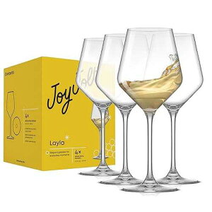 JoyJolt Layla White Wine Glasses, Set of 4 Italian Glasses, 13.5 oz Clear - Made in Europe JoyJolt Layla White Wine Glasses, Set of 4 Italian Glasses, 13.5 oz Clear Made in Europe