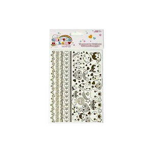 Glitter Galaxy Gold Shimmer Temporary Tattoo Sheet Wave 1 - Features Characters & Decorative Wrap-Around Designs - Poop, Narwhal, Unicorn, Heart, Star & Rainbow Fun Skin Art Seven20 Glitter Galaxy Gold Shimmer Tempora