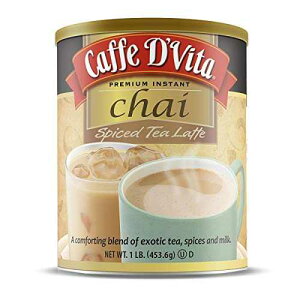 Caffe D'Vita Spiced Chai Latte Mix - Chai Tea Latte Powder Mix, Gluten Free, Chai Tea Powder, No Cholesterol, No Hydrogenated Oils, No Trans Fat, Spiced Chai Latte Powder Mix - 1 Lb Can, 6-Pack Caffe D'Vita Ca
