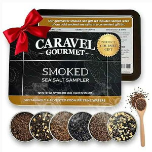 Smoked Sea Salt Sampler Set - 6-Flavor Grilling & Cooking Salts Bundle, 0.5 oz Each - Finishing Salt & Spice Variety Pack Gift for Special Occasions - Caravel Gourmet Smoked Sea Salt Sampler Set 6-Flavor Grilling &