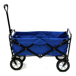 Mac Sports Heavy Duty Steel Frame Collapsible Folding 150 Pound Capacity Outdoor Camping Garden Utility Wagon Yard Cart, Blue MacSports Mac Sports Heavy Duty Steel Frame Collapsible Folding 150 Pound Capacity Outdoor Campi