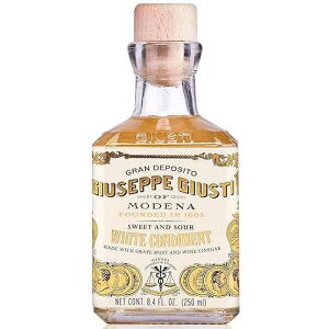 Giusti White Balsamic Vinegar Dressing - Condiment for Cooking and Finishing Dishes such as Salads, Vegetables, or Fish. Made in Italy with Balsamic Vinegar of Modena - 8.45 fl oz (250 ml) - Pack of 1 Giusti White