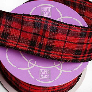 1-1/2 X 10 Yards Christmas Plaid Ribbon Paper Mart 1-1/2 X 10 Yards Christmas Plaid Ribbon