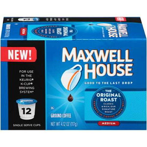 Maxwell House, Single Serve K-Cups, Cafe Collection, Original Roast, 12 Count, 4.12oz Box (Pack of 6)