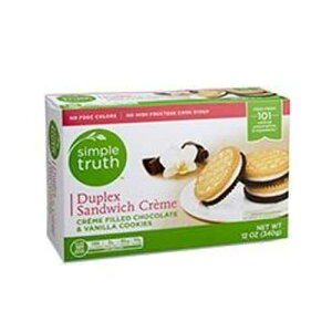 Simple Truth Organic Duplex Sandwich Cookies No High Frutrose Corn Syrup Creme Filled 12 Oz. Box (Pack of 2)