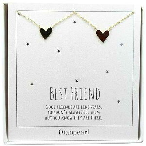 Heart necklace for 2 Best friend necklace for 2 BFF Necklace, friendship necklace for 2, gold dainty necklace, Christmas gift, Graduation gifts heart,valentines Dianpearl Heart necklace for 2 Best friend necklace for 2