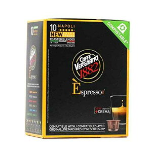 Caffe Vergnano Napoli Espresso Capsules / Compatible with Nespresso Original Line Machines / Compostable / Medium Roast / 10 Count (5oz) / Imported from Italy Caffe' Vergnano 1882 Caffe Vergnano Napoli Espresso Capsules