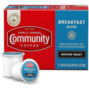 Community Coffee Breakfast Blend 36 Count Coffee Pods, Medium Roast, Compatible with Keurig 2.0 K-cup Brewers, 12 Count (Pack of 3)