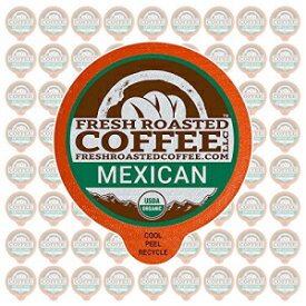 Fresh Roasted Coffee LLC、オーガニックメキシカンチアパスコーヒーポッド、ミディアムロースト、シングルオリジン、USDAオーガニック、1.0および2.0シングルサーブブルワーに対応したカプセル、72個 Fresh Roasted Coffee LLC, Organic Mexican Chiapas Coffee