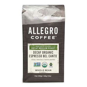 Allegro Coffee fJtF I[KjbN GXvb\ xJg SR[q[A12 IX Allegro Coffee Decaf Organic Espresso Bel Canto Whole Bean Coffee, 12 oz