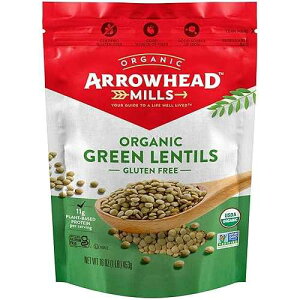 Arrowhead Mills Organic Green Lentils, 16 oz Bag (Pack of 6)