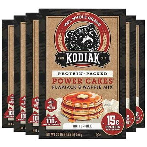 Kodiak Cakes Protein Pancake Power Cakes, Flapjack and Waffle Baking Mix, Buttermilk, 20 Oz, (Pack of 6)
