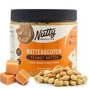 Nutty Novelties Butterscotch Peanut Butter - High Protein, Low Sugar Healthy Peanut Butter - All-Natural Peanuts Free of Cholesterol, Preservatives & Salt - 15 Ounces