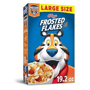 Kellogg's Fat-Free Breakfast Cereal, Frosted Flakes, 19.2 Ounce(Pack of 12)