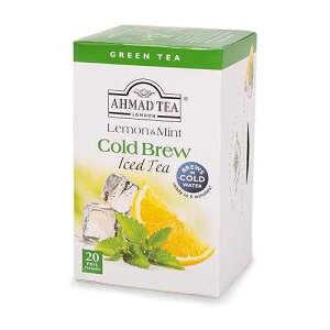 Ahmad Tea Green Tea, Cold Brew Lemon and Mint Teabags, Iced Tea, 20 ct (Pack of 6) - Caffeinated and Sugar-Free